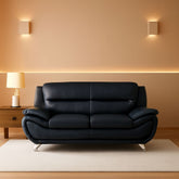 Leather Couches For Living Room Black Sofa And Loveseat Set-0