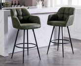 Modern Bar Stools Set of Two with Backrest Arms-2