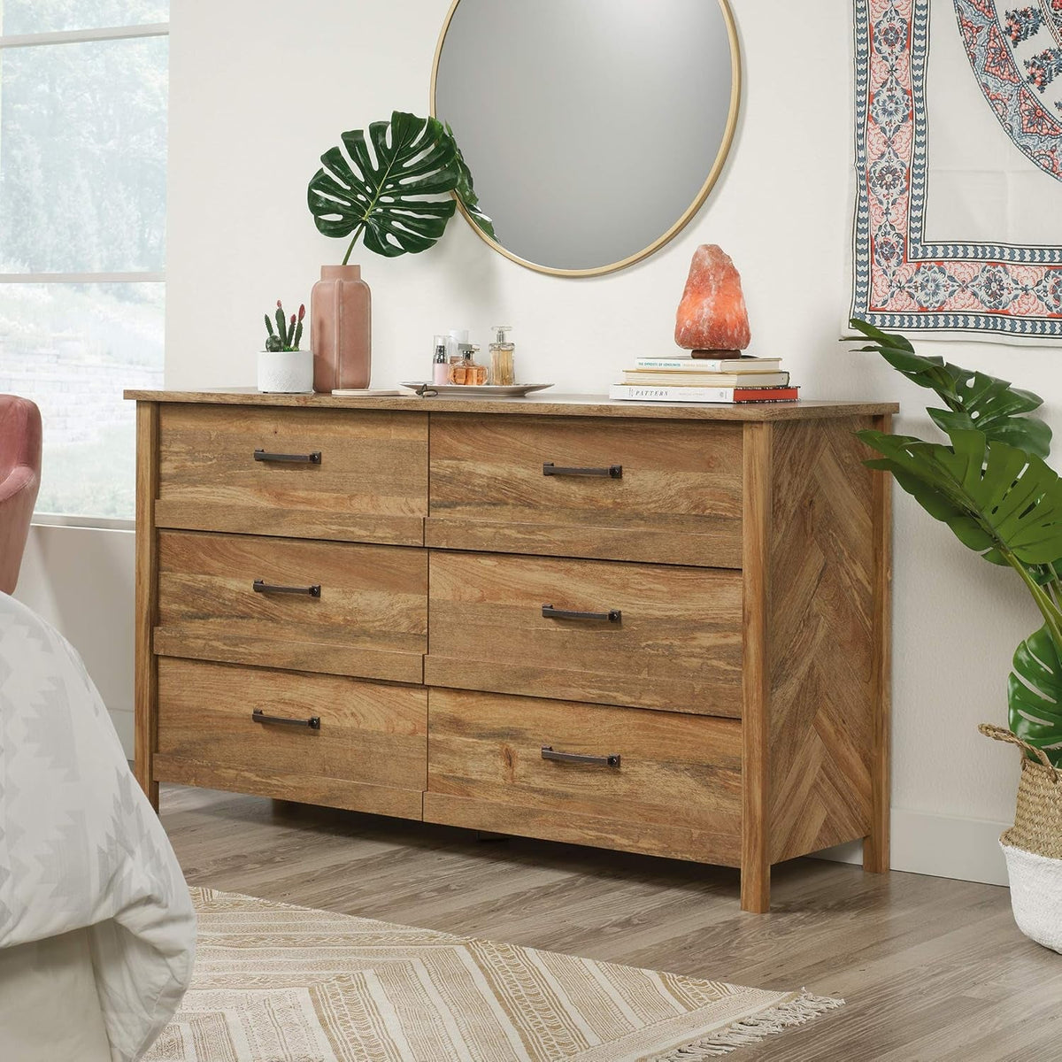 Sindoori Mango Premium Solid Wood Six Drawer Dresser-1