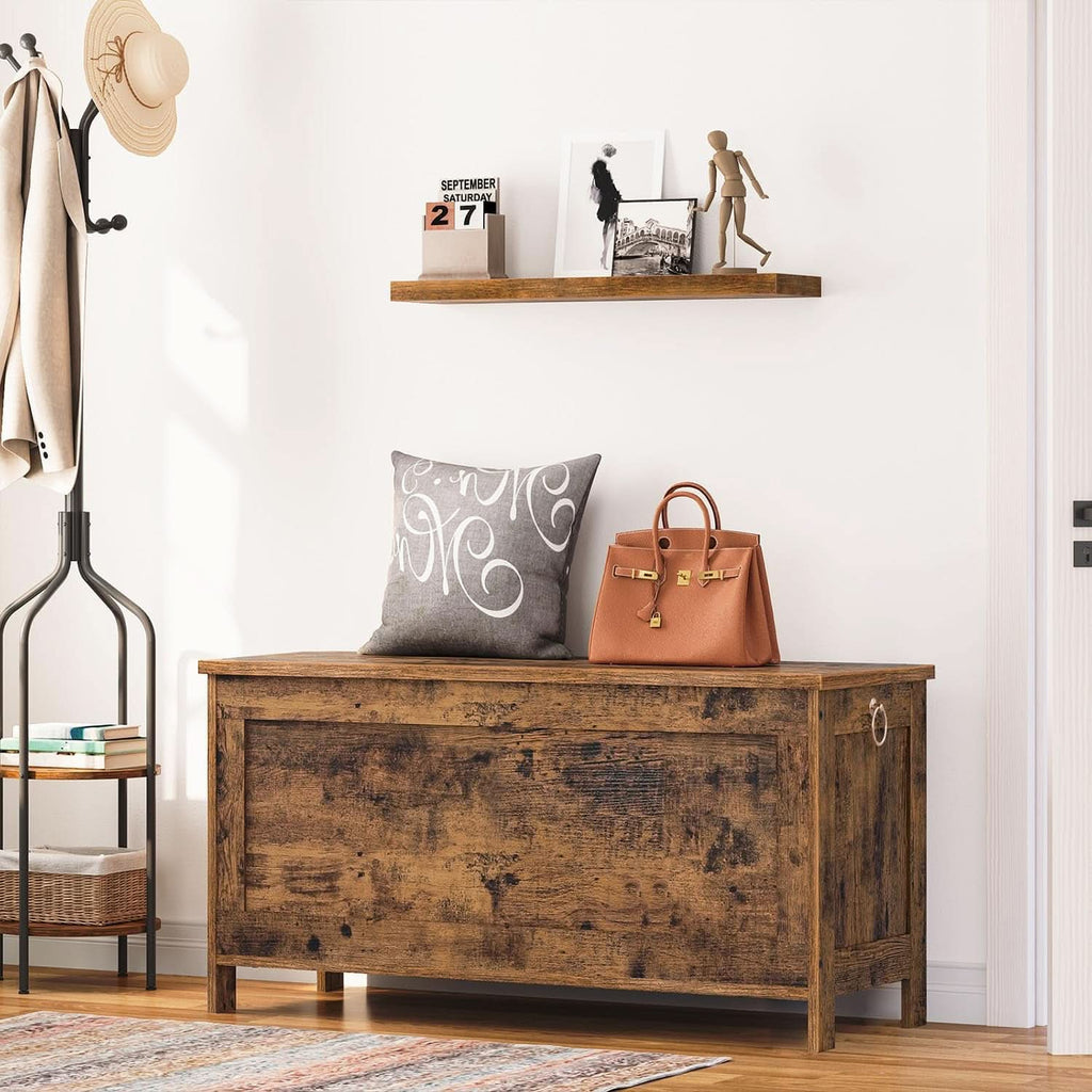 Rustic Brown SolidWood Toy Box Storage LargeCapacity-2