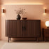 Walnut Fluted Sideboard Buffet Cabinet With Doors-0