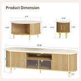 Fluted SeventyInch TV Console Set Premium Wood Coated Edition-1