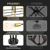 Modern Sputnik Chandelier Ceiling Light 6 Lights Black-3