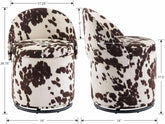 Milk Cow Velvet Upholstered Vanity Chair Storage Swivel-1