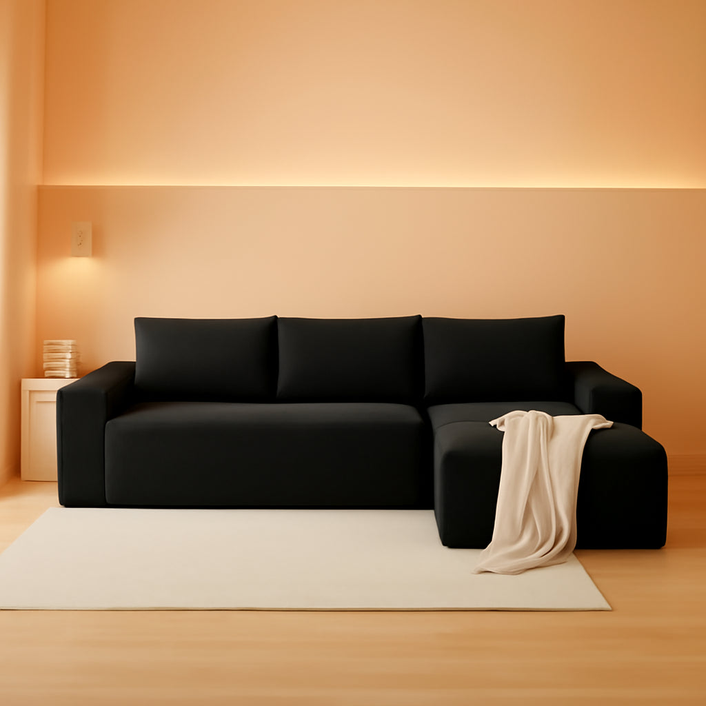 96 Inch Cloud Contemporary Sectional Sofa Charcoal-0
