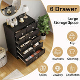 Black Fluted 24 Inch Dresser For Bedroom Storage Solutions-4