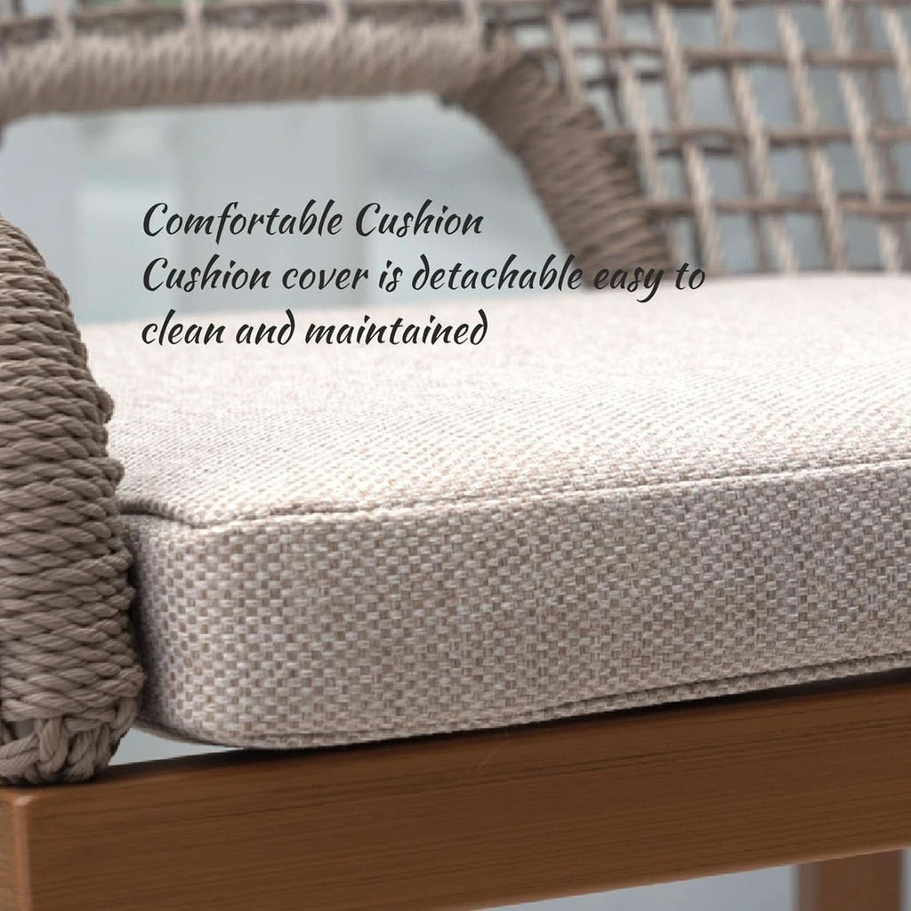 Counter Height Bar Stools With Backrest Set of 4 Rattan-4