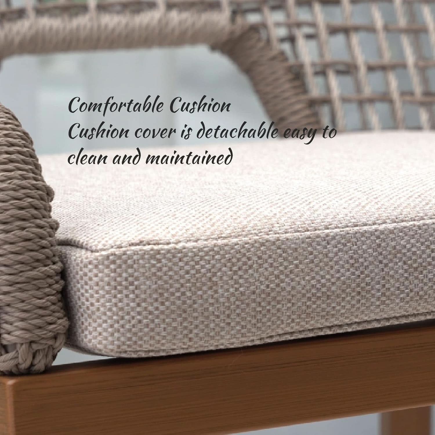 Counter Height Bar Stools With Backrest Set of 4 Rattan-4