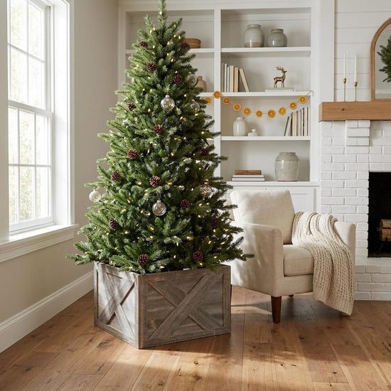 23" Thick Weathered Gray Christmas Tree Collar