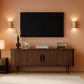 Walnut 55 Inch TV Stand Modern Console Entertainment-0