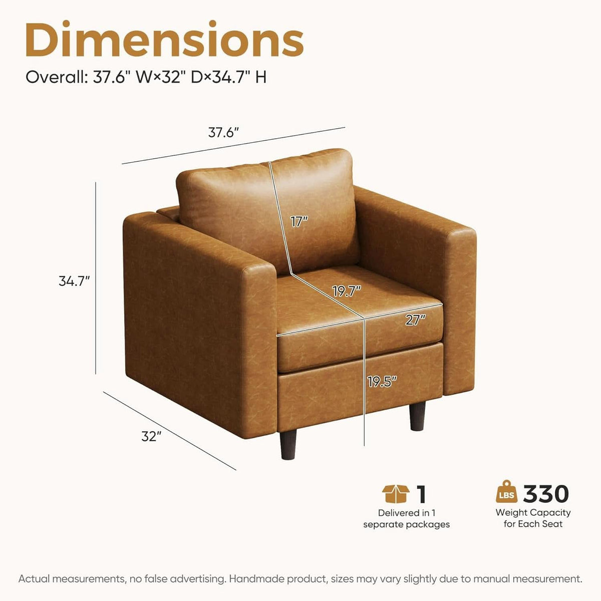 Brown Oversized Reading Armchair With Hidden Storage-1