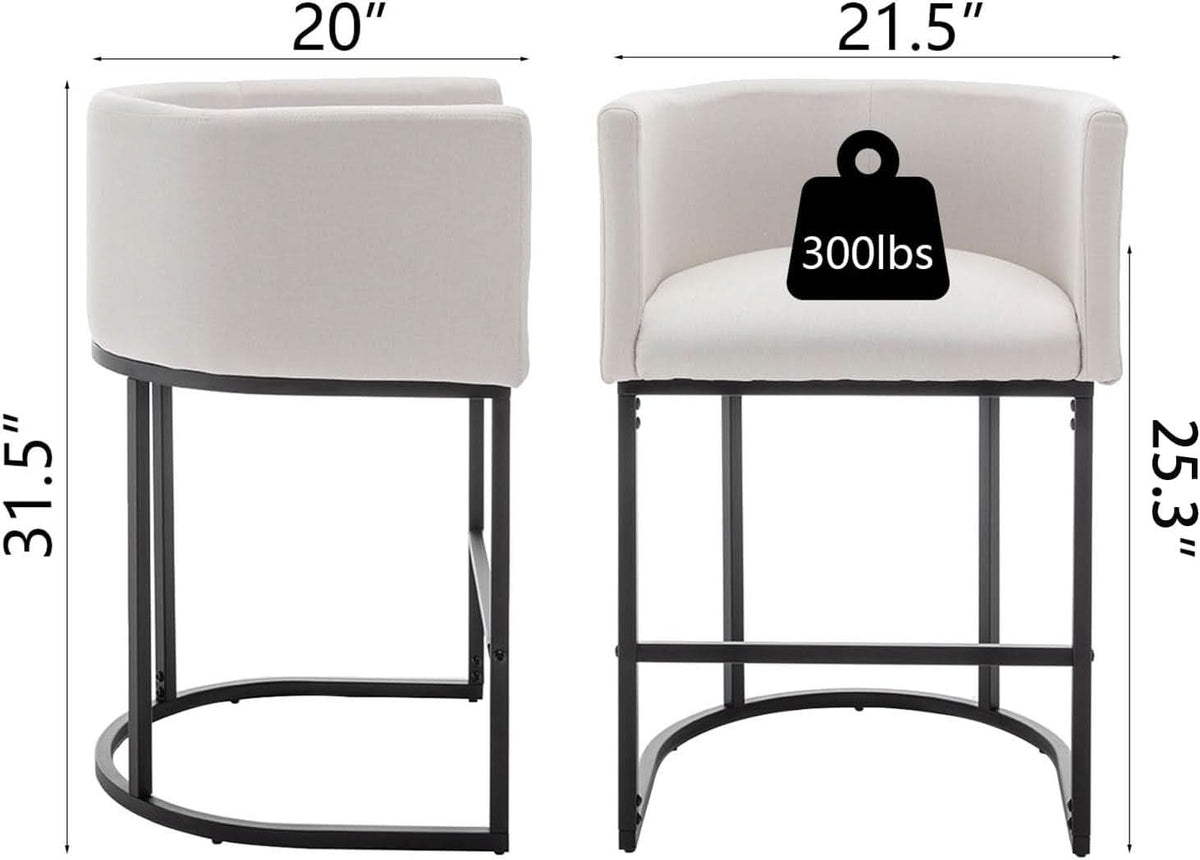Modern Barrel Counter Height Bar Stools Set of Four-1