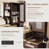 48 Inch Vanity Desk With Mirror Led Lights And Charging Station-3