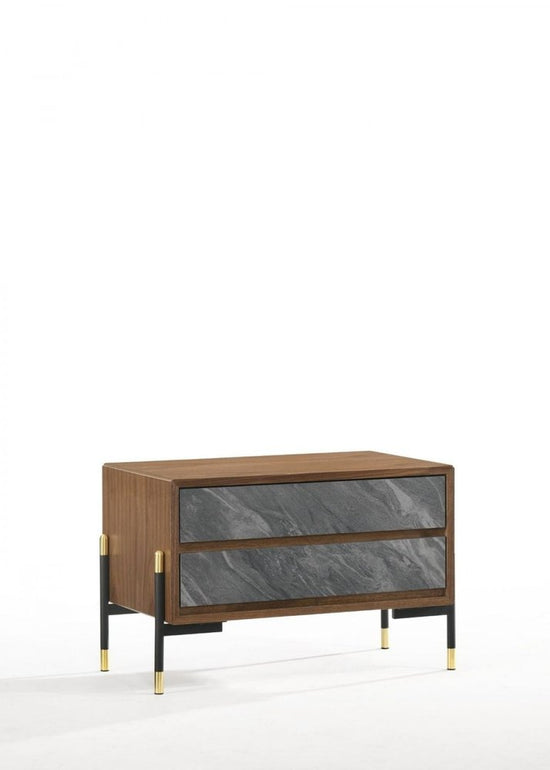 Walnut Faux Marble Nightstand | Olive & Ash