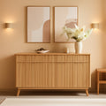 60 Inch Natural Oak Premium Quality Buffet Side board-0