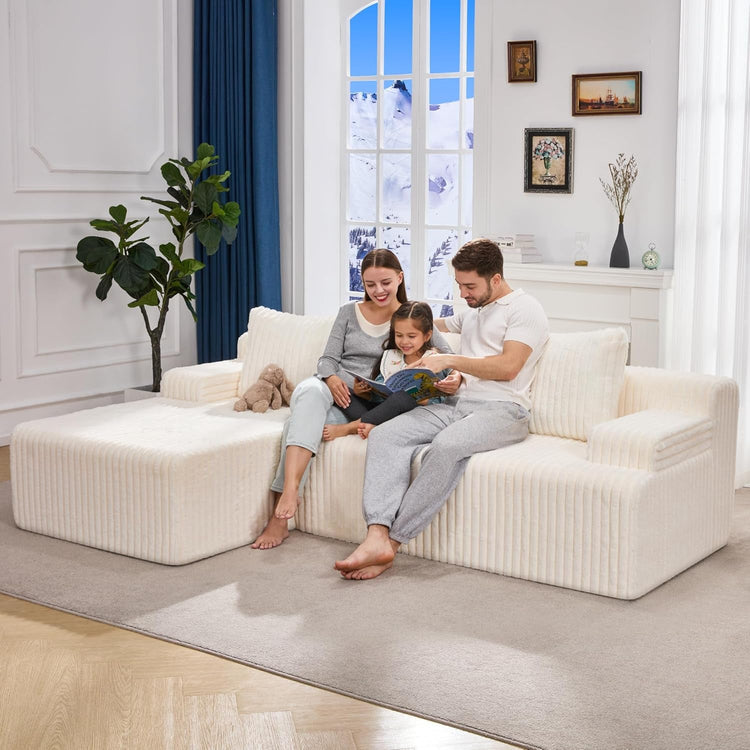 Modular L Shape Sofa 96Inch Oversized Chaise Memory Foam-2