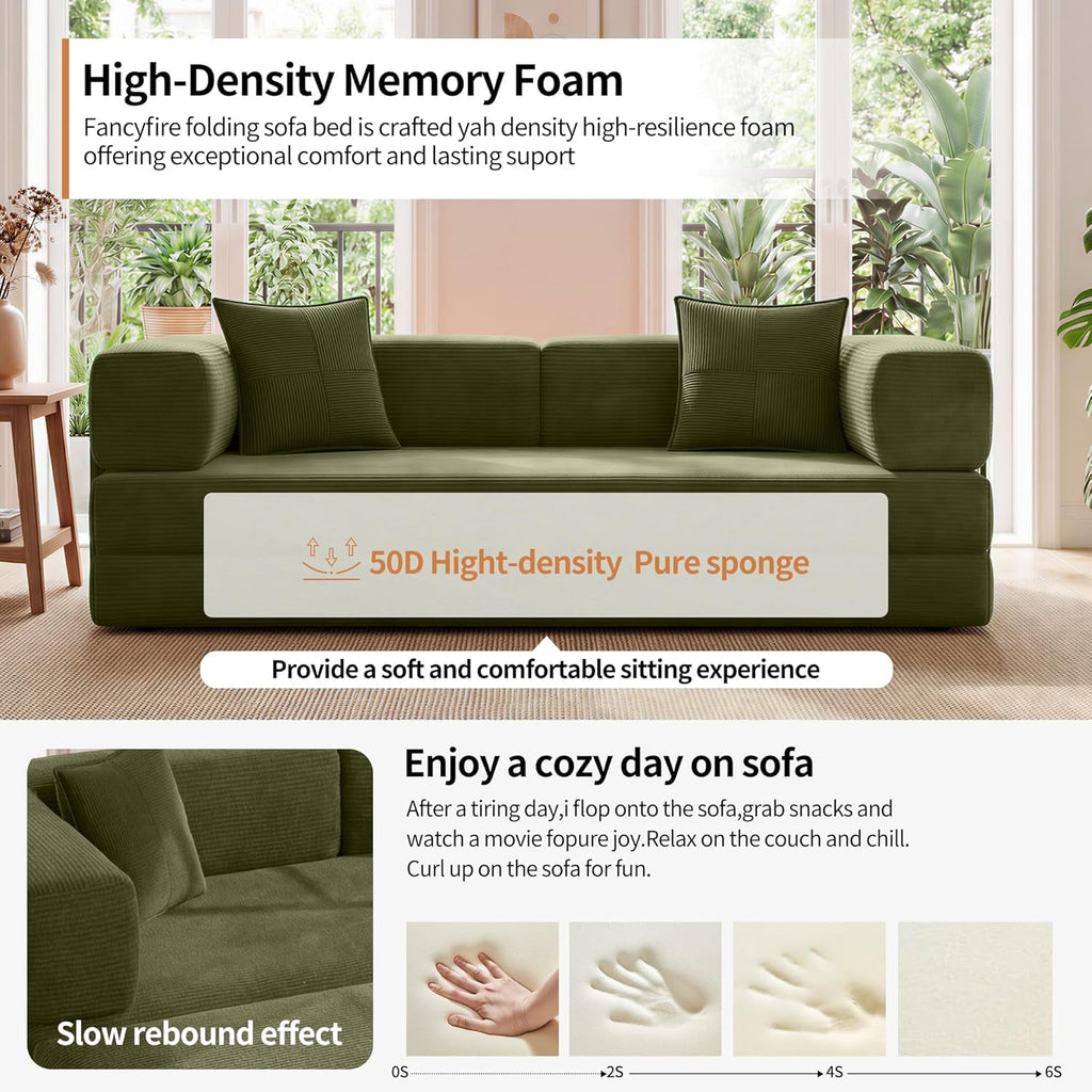 Emerald 78.8 Inches Transformable Sleeper Couch Bed-3