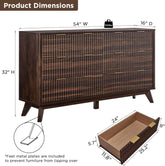 Dark Walnut Contemporary Fluted Six Drawer Dresser-1