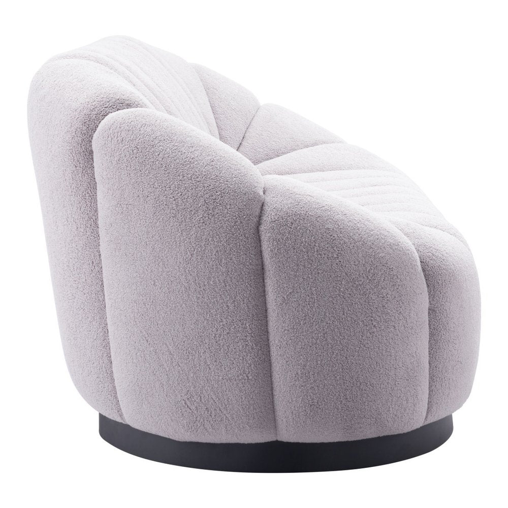 85" Light Gray Upholstered Curved Sofa