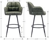 Modern Bar Stools Set of Two with Backrest Arms-1