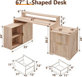 67-Inch L-Shaped Desk With Integrated Power Outlets-1