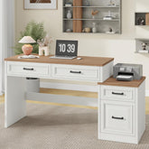 61 Inch Distressed Farmhouse Computer Desk Storage-0