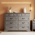 Grey 9-Drawer SolidWood Dresser For Bedroom Storage-0