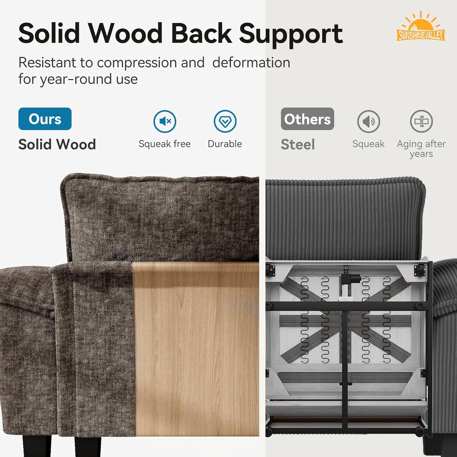 Taupe Chenille Three Seater Modular Sofa Arm rests Included-4