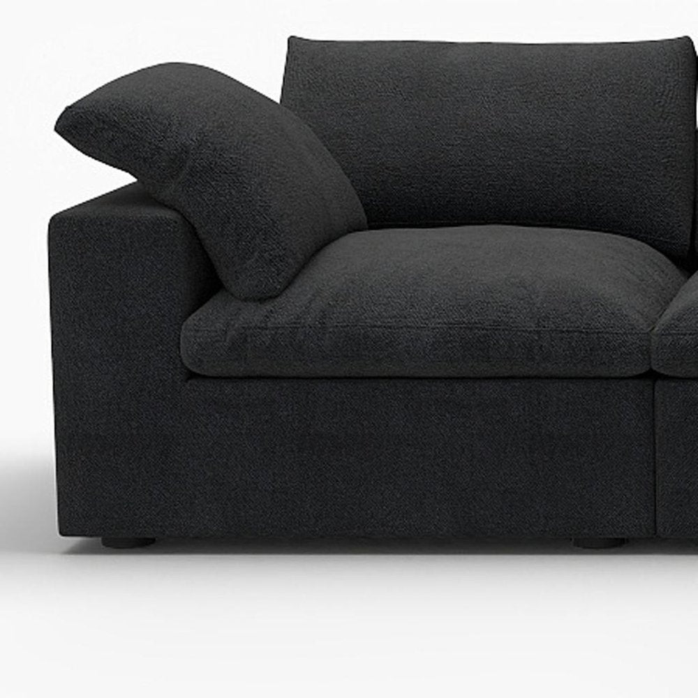 118" Khaki Linen Blend Modular Sofa With Ottoman And Storage