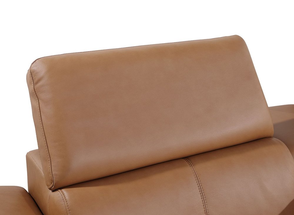104" Black Italian Leather Reclining USB Sofa