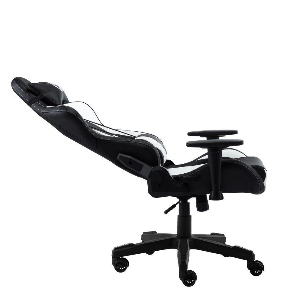 White And Black Swivel Rolling Gaming Chair