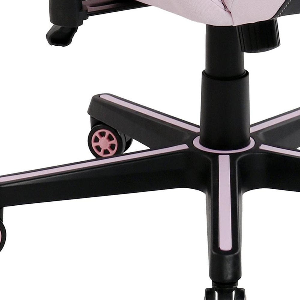 Pink And Black Swivel Rolling Gaming Chair