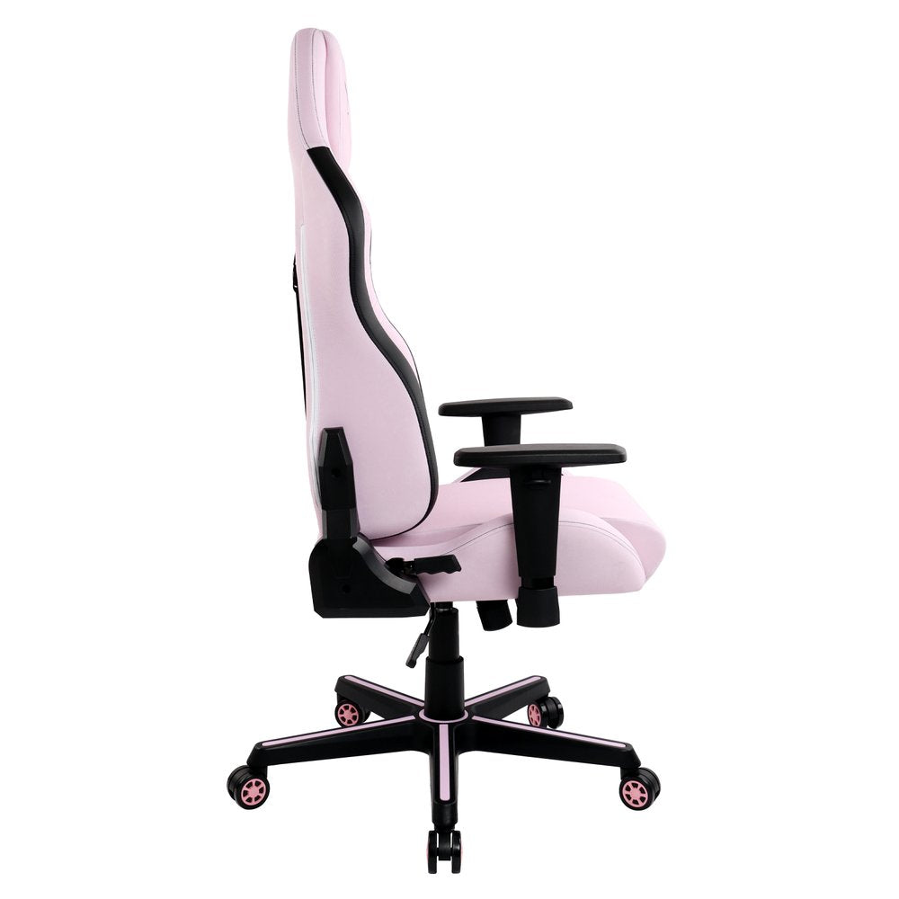 Pink And Black Swivel Rolling Gaming Chair