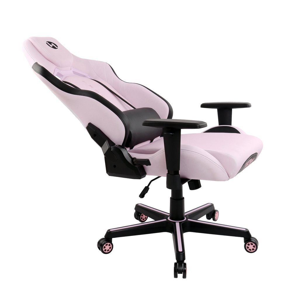 Pink And Black Swivel Rolling Gaming Chair