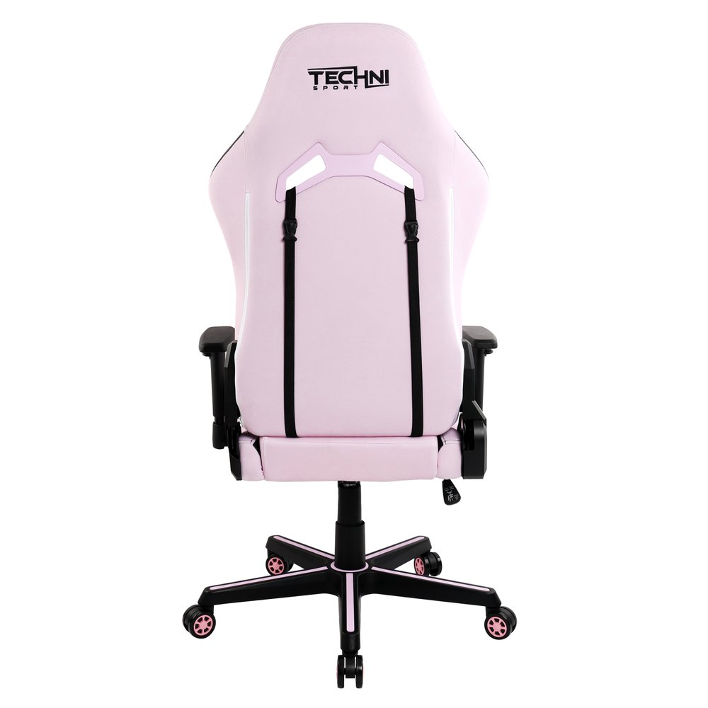 Pink And Black Swivel Rolling Gaming Chair
