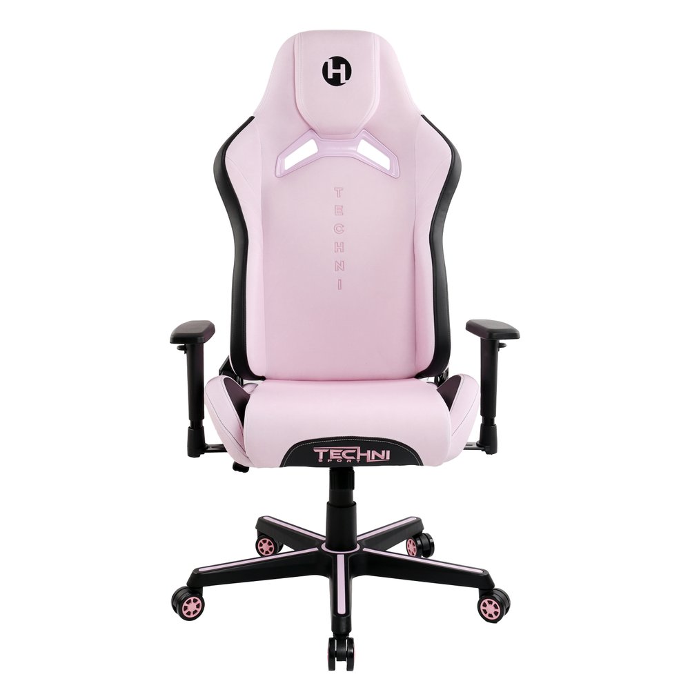 Pink And Black Swivel Rolling Gaming Chair
