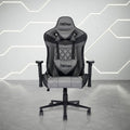 Gray And Black Adjustable Height Swivel Rolling Gaming Chair