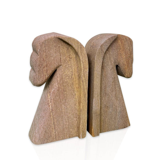 Set of Two Rainbow Stone Horse Decorative Bookends