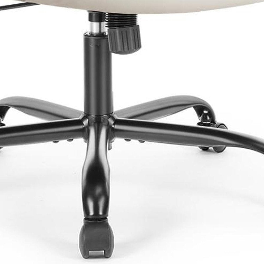 White Faux Leather Swivel Rolling Executive Office Chair
