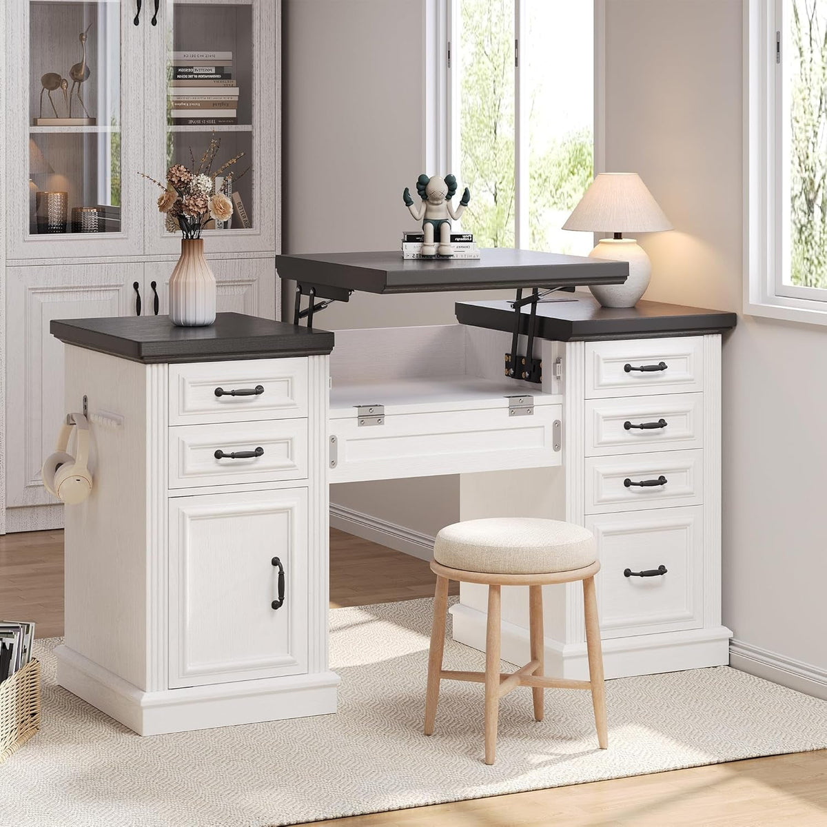 57 Inch Height Adjustable Executive Desk Storage Systems-0