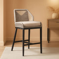 Counter Height Rattan Bar Stools Set Of 4 With Back-0