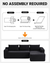 96 Inch Cloud Contemporary Sectional Sofa Charcoal-3