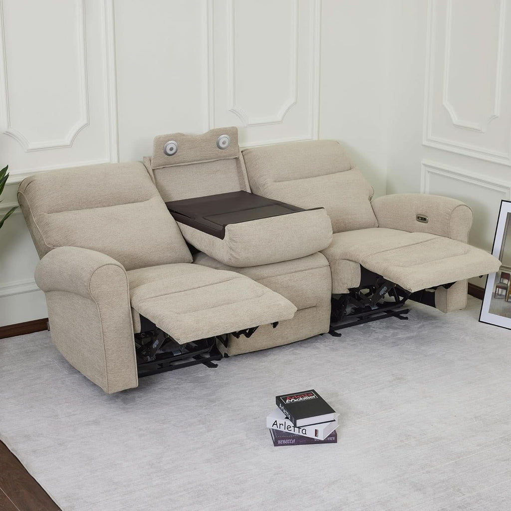87.8 Inch Wall Hugger Reclining Sofa With Drop Down Table-1
