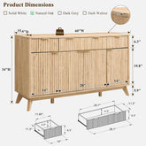 60 Inch Natural Oak Premium Quality Buffet Side board-1