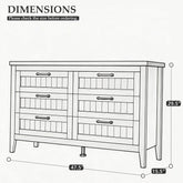 White Slim Modern Six Drawer Dresser With USB Charging-1