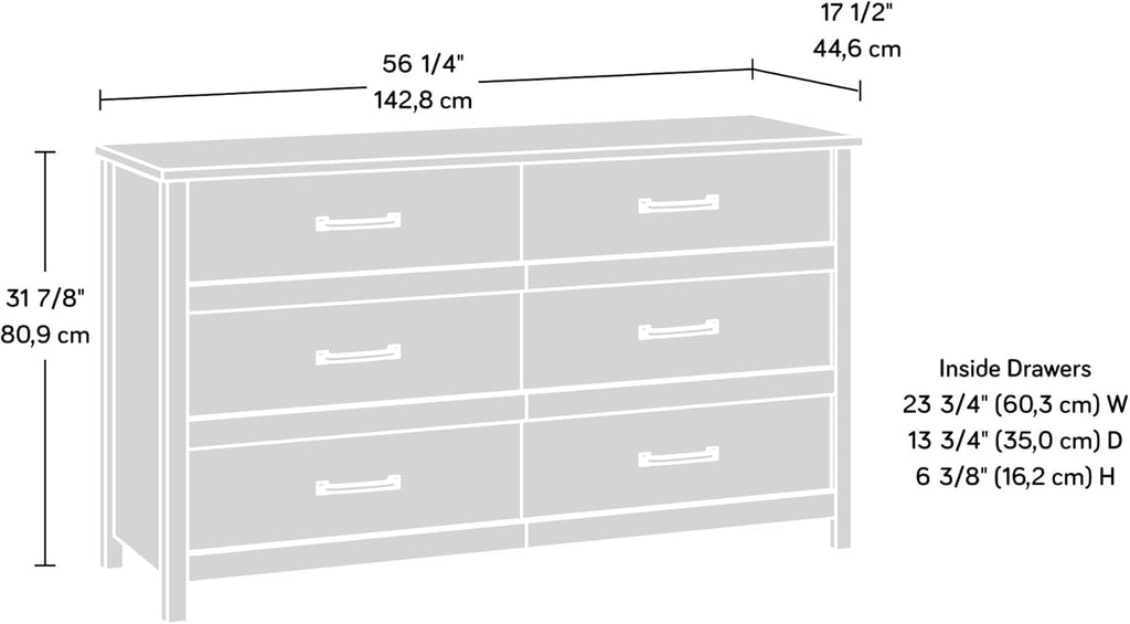 Sindoori Mango Premium Solid Wood Six Drawer Dresser-2
