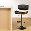 Artiss Bar Stools Gas Lift Leather All Black-0