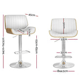 NNEDSZ 2x Bar Stools Adjustable Leather Chairs-1