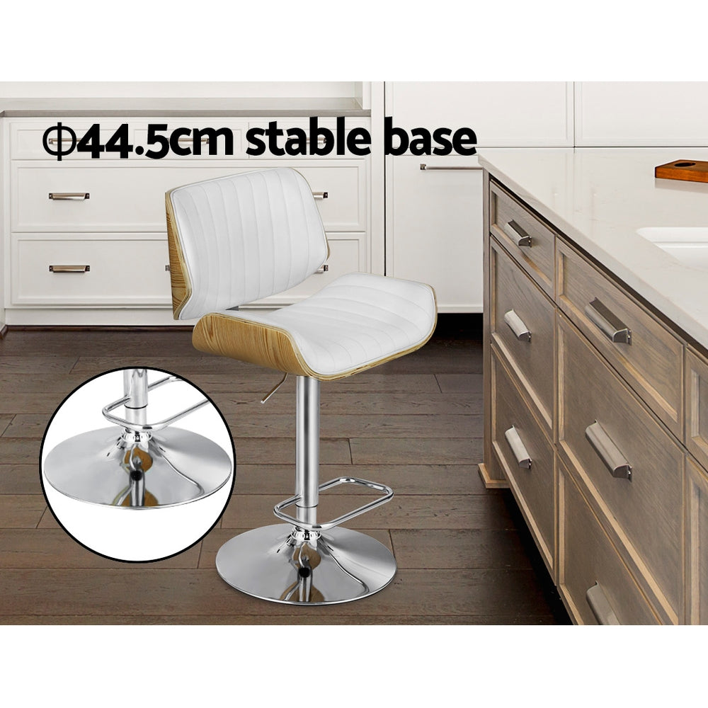 NNEDSZ 2x Bar Stools Adjustable Leather Chairs-4