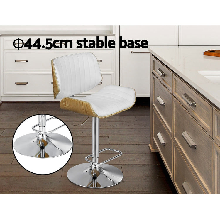 NNEDSZ 2x Bar Stools Adjustable Leather Chairs-4